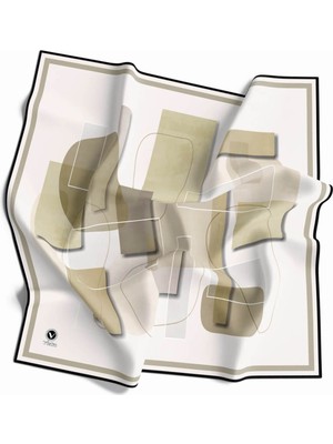 Violla Twill Geometrik Desenli Lila Renkli 90X90 Eşarp (Ipek Içermez) Kenar Dikiş Şekli El Dikişli