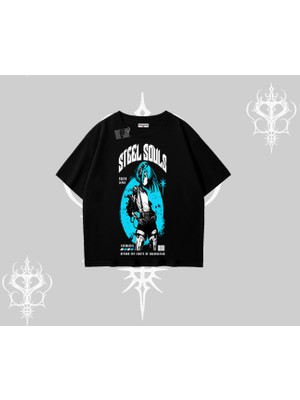 Oversize Tshirt Anime Cyberpunk Kız Baskılı