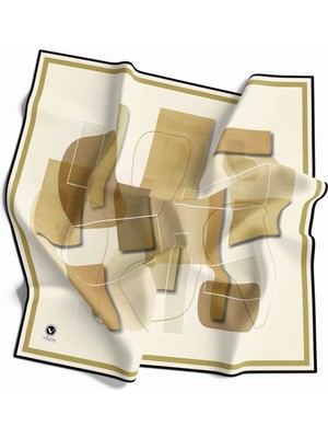 Violla Twill Geometrik Desenli Lila Renkli 90X90 Eşarp (Ipek Içermez) Kenar Dikiş Şekli El Dikişli