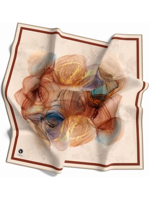 Violla Twill Helezon Batik Desenli Taba Renkli 90X90 Eşarp (Ipek Içermez) Dikim Şekli : El Dikişi