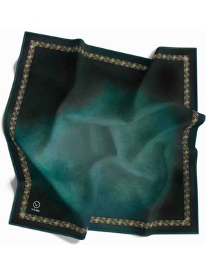 Violla Kristal Bordür Desenli Petrol Yeşili Renkli 90X90 Dikim Şekli : El Dikişi Eşarp (Ipek Içermez)