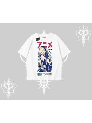 Oversize Tshirt Anime Kız Desenli Japon Tarzı