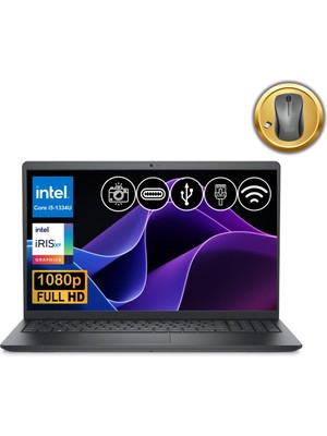 Dell Vostro 3530 I5-1334U 40GB 512GB SSD 15.6" Fhd Ubuntu N3409PVNB3530U ATL42 Notebook +Mouse Hediye