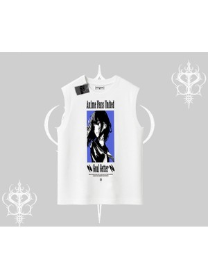 Kolsuz Tshirt Oversize Anime Kız Baskılı