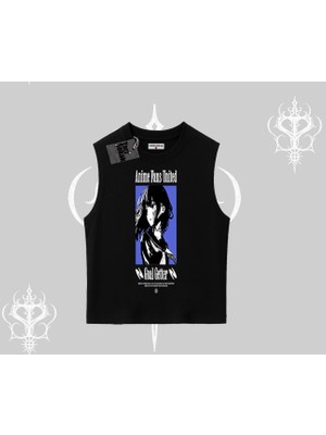 Kolsuz Tshirt Oversize Anime Kız Baskılı