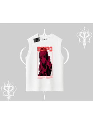 Kolsuz Tshirt Anime Waifu Kırmızı Grafik Desenli