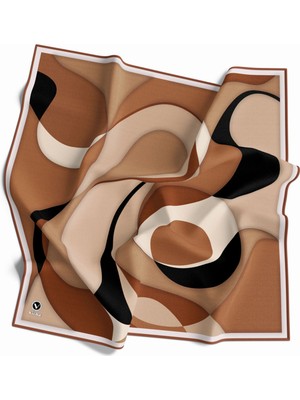 Violla Twill Dalga Desenli Bakır Renkli 90X90 Eşarp (Ipek Içermez)