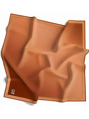 Violla Twill Degrade Desenli Bakır Renkli 90X90 Eşarp (Ipek Içermez) Kenar Dikiş Şekli El Dikişli