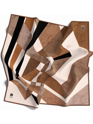 Violla Twill Mermer Desenli Hardal Renkli 90X90 Eşarp (Ipek Içermez) Kenar Dikiş Şekli El Dikişli