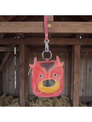 Elifeshop El Yapımı Hakiki Deri Boğa Tasarımlı Fermuarlı Kadın Cüzdan | Kartlık Bozuk Para Anahtarlık