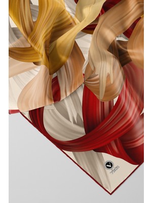 Violla Kristal Helezon Desenli Bordo Renkli 90X90 Eşarp (Ipek Içermez) Dikim Şekli : El Dikişi