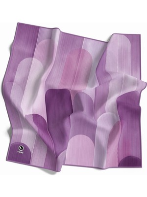 Violla Twill Geometrik Desenli Mor Renkli 90X90 Eşarp (Ipek Içermez) Kenar Dikiş Şekli El Dikişli