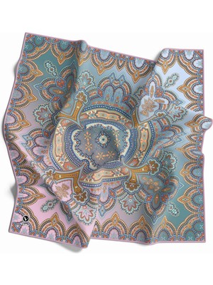 Violla Kristal Şal Desenli Pembe Renkli 90X90 Dikim Şekli : El Dikişi Eşarp (Ipek Içermez)