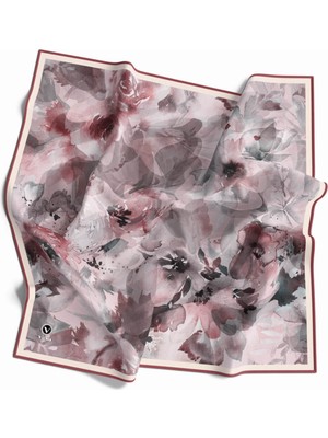Violla Rayon Çiçek Desenli Pudra Renkli 90X90 Eşarp (Ipek Içermez) Dikim Şekli : El Dikişi