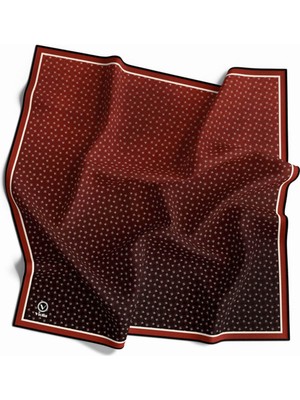 Violla Kristal Minik Motifli ve Degrade Desenli Bordo Renkli 90X90 Eşarp (Ipek Içermez) Kenar Dikiş Şekli E