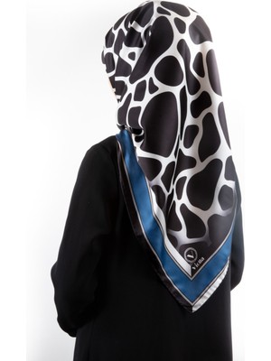 Violla Kristal Taş Desenli Indigo Renkli 90X90 Eşarp (Ipek Içermez) Dikim Şekli : El Dikişi