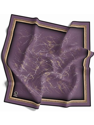 Violla Kristal Zikzak Çizgi Desenli Lila Renkli 90X90 Eşarp (Ipek Içermez) Dikim Şekli : El Dikişi