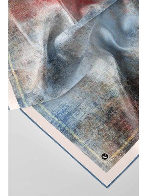 Violla Twil Dokulu Desenli Bebe Mavisi Renkli 90X90 Eşarp (Ipek Içermez) Dikim Şekli : El Dikişi