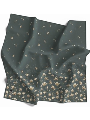 Violla Kristal Çıtır Çiçek Desenli Mint Yeşili Renkli 90X90 Eşarp (Ipek Içermez) Kenar Dikiş Şekli El Dikiş