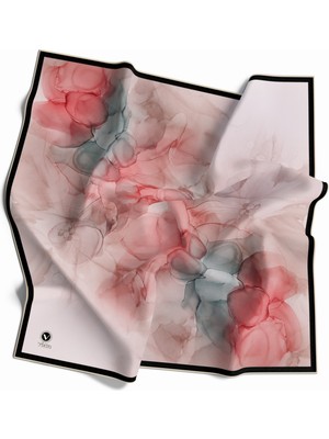 Violla Rayon Batik Desenli Pudra Renkli 90X90 Eşarp (Ipek Içermez) Kenar Dikiş Şekli El Dikişli