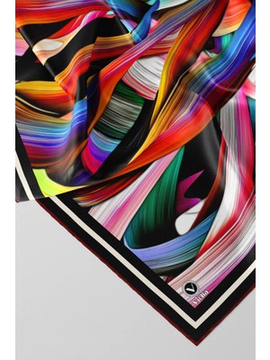 Violla Twill Kare Desenli Bordo Renkli 90X90 Dikim Şekli : El Dikişi Eşarp (Ipek Içermez)