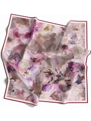 Violla Rayon Çiçek Desenli Pembe Renkli 90X90 Eşarp (Ipek Içermez) Dikim Şekli : El Dikişi