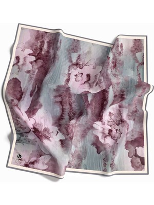 Violla Twill Batik Desenli Buz Mavisi Renkli 90X90 Eşarp (Ipek Içermez) Dikim Şekli : El Dikişi
