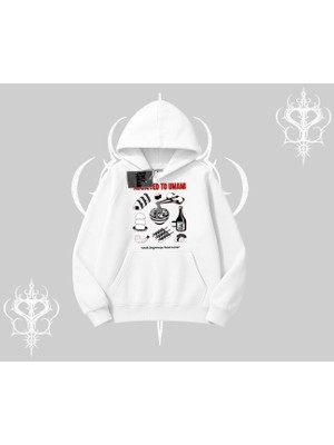 Kapşonlu Sweatshirt Japon Mutfağı Umami Temalı Baskılı