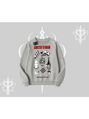 Biskilet Sweatshirt Japon Mutfağı Umami Temalı Baskılı