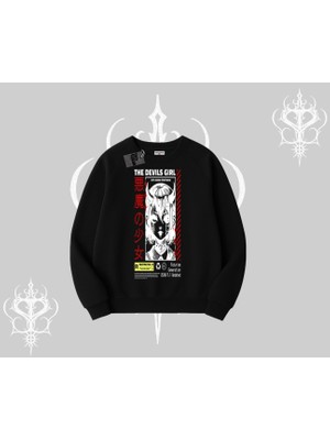 Biskilet Sweatshirt Anime Devils Girl Japanese Style Baskılı