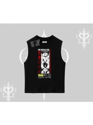 Kolsuz Tshirt Anime Devils Girl Japanese Style Baskılı