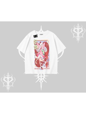 Oversize Tshirt Madness Unleashed Anime Girl Baskılı