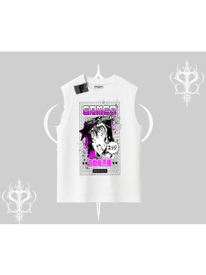 Kolsuz Tshirt Games Schoolgirl Anime Baskılı