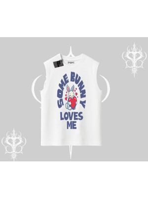 Kolsuz Tshirt Sevimli Tavşan Some Bunny Loves Me Baskılı