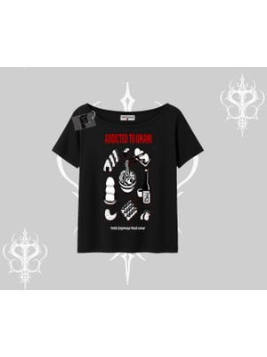 Kayık Yaka Tshirt Japon Mutfağı Umami Temalı Baskılı