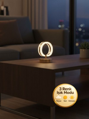 Litra Lighting Aurea Model Gold 3 Renk Modu Ledli Modern Salon Mutfak Yatak Çocuk Odası Masa ve Gece Lambası