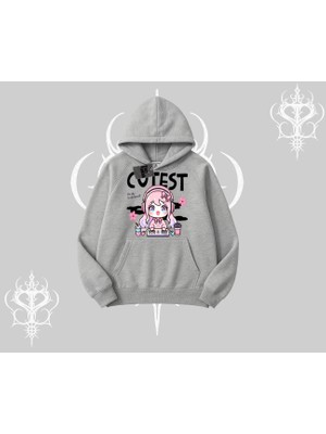 Kapşonlu Sweatshirt Cute Anime Gamer Girl Baskılı
