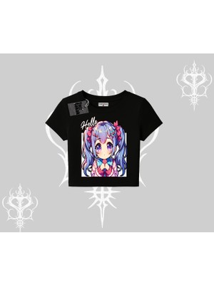 Babby Tee Tshirt Hello Anime Kız Sevimli Karakter Baskılı