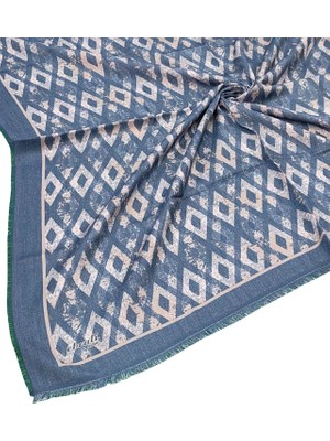 Mim Eşarp ve Şal Ebruli Kışlık Desenli Eşarp 95X95 cm