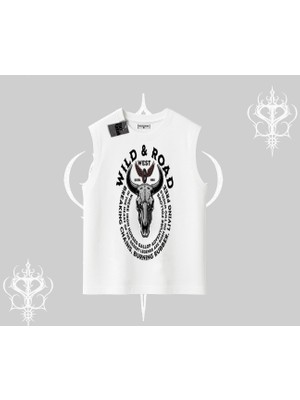 Kolsuz Tshirt Wild & Road Western Skull Biker Street Culture