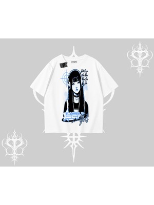 Oversize Tshirt Cyber Y2K Anime Girl Street Sound Aesthetic