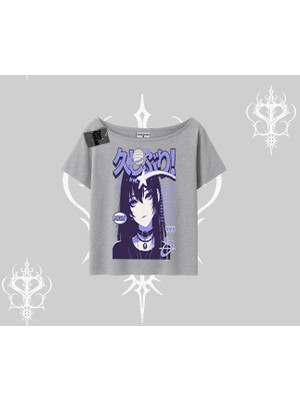 Kayık Yaka Tshirt Neo Tokyo Girl Y2K Street Anime Aesthetic