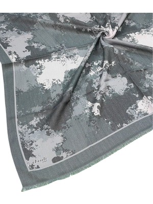 Mim Eşarp ve Şal Ebruli Kışlık Desenli Eşarp 95X95 cm