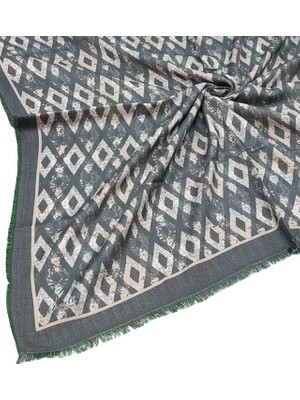 Mim Eşarp ve Şal Ebruli Kışlık Desenli Eşarp 95X95 cm