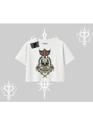 Oversize Crop Tshirt Sword Knight Skull Impossible Street Creed