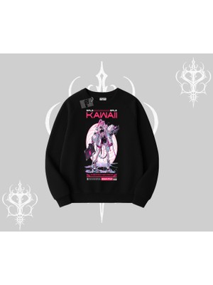 Biskilet Sweatshirt Kawaii Cyberpunk Kız Japon Stil Baskı