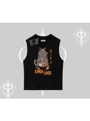 Kolsuz Tshirt Ramen Lover Kedi Anime Baskılı