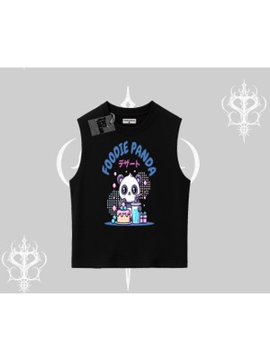 Kolsuz Tshirt Foodie Panda Tatlı ve Sevimli Panda Baskılı