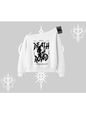 Kayık Yaka Sweatshirt Death Road Memento Mori Street Manifest