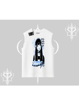 Kolsuz Tshirt Cyber Y2K Anime Girl Street Sound Aesthetic